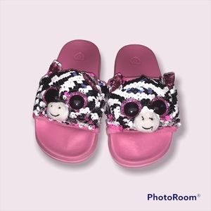 TY ZOEY THE ZEBRA SEQUIN SLIDES SANDAL SHOE